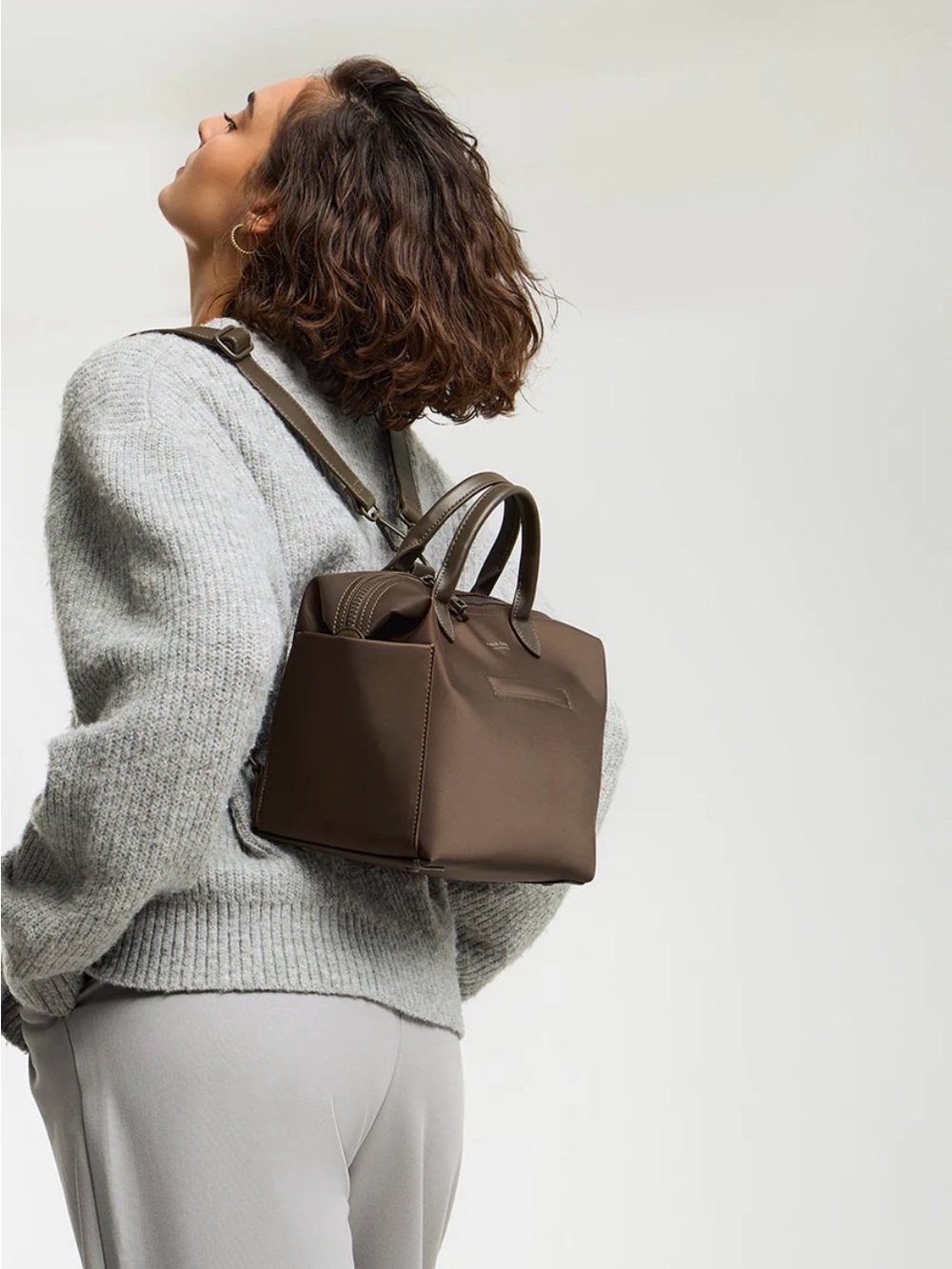 Mina Baie Nylon Brown Expresso Emmy Bag - Picture 5 of 12
